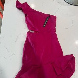 Alexandra one shoulder cut out ruffle dress